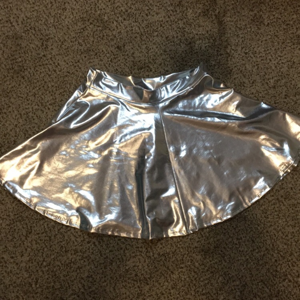Metallic Silver Skirt